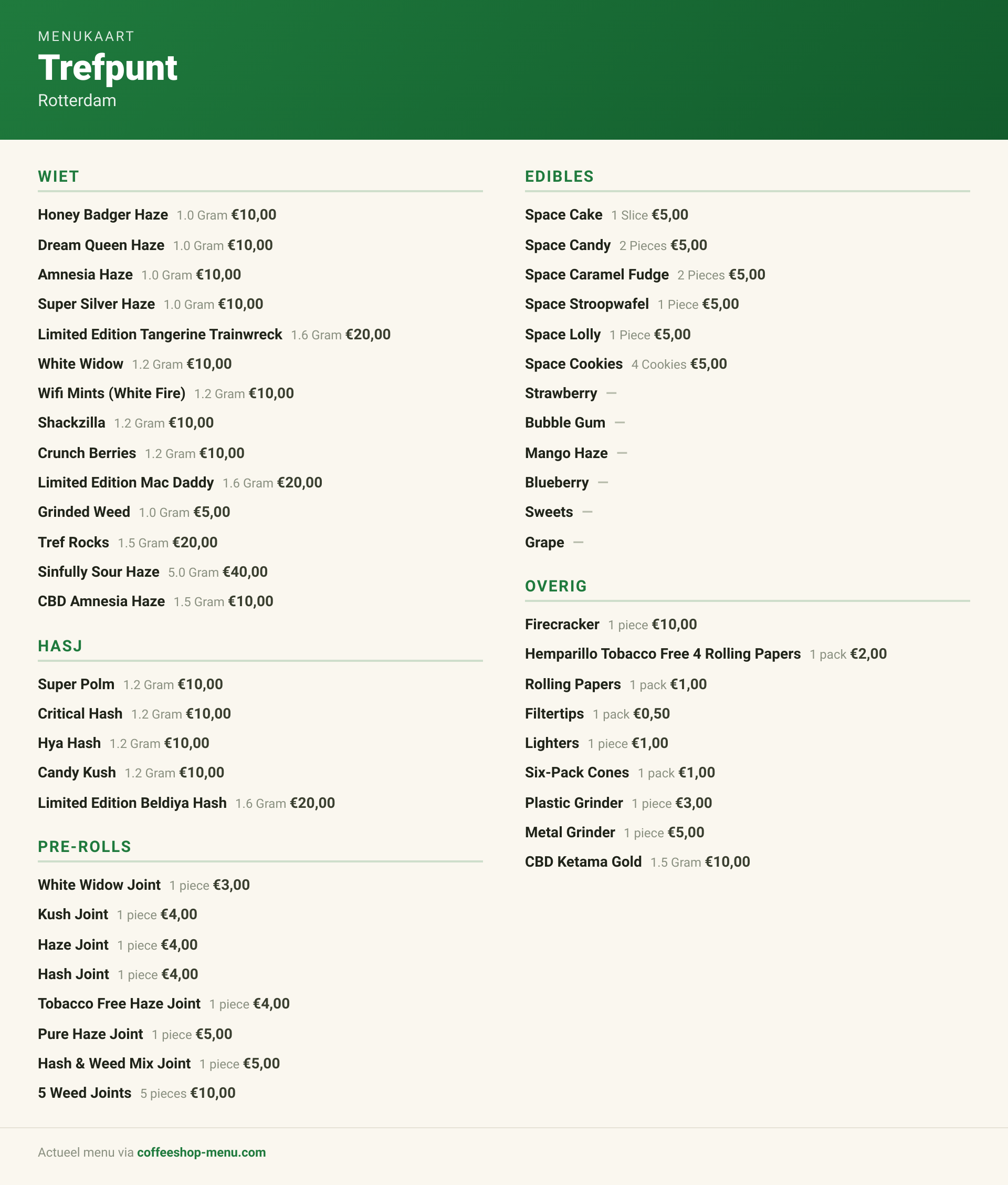 Menu bij Trefpunt