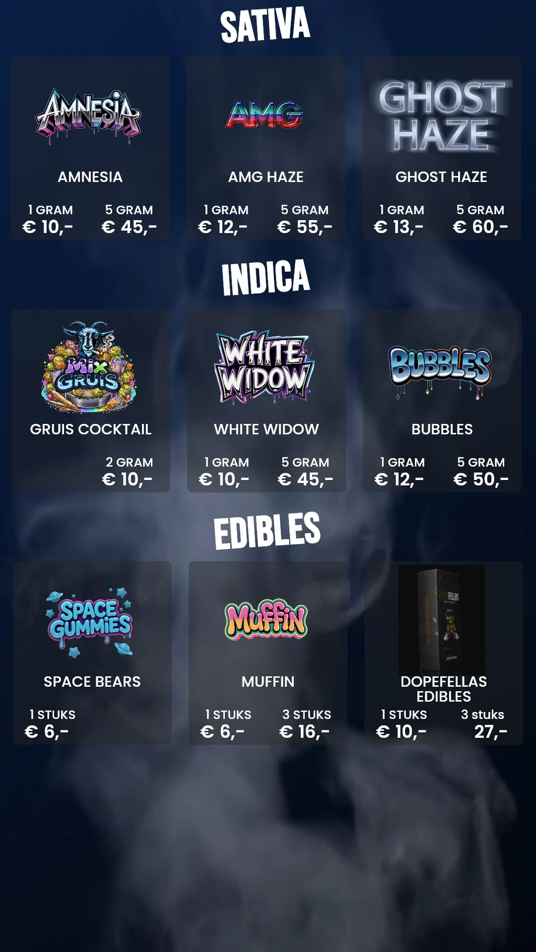 Menu bij The Goat