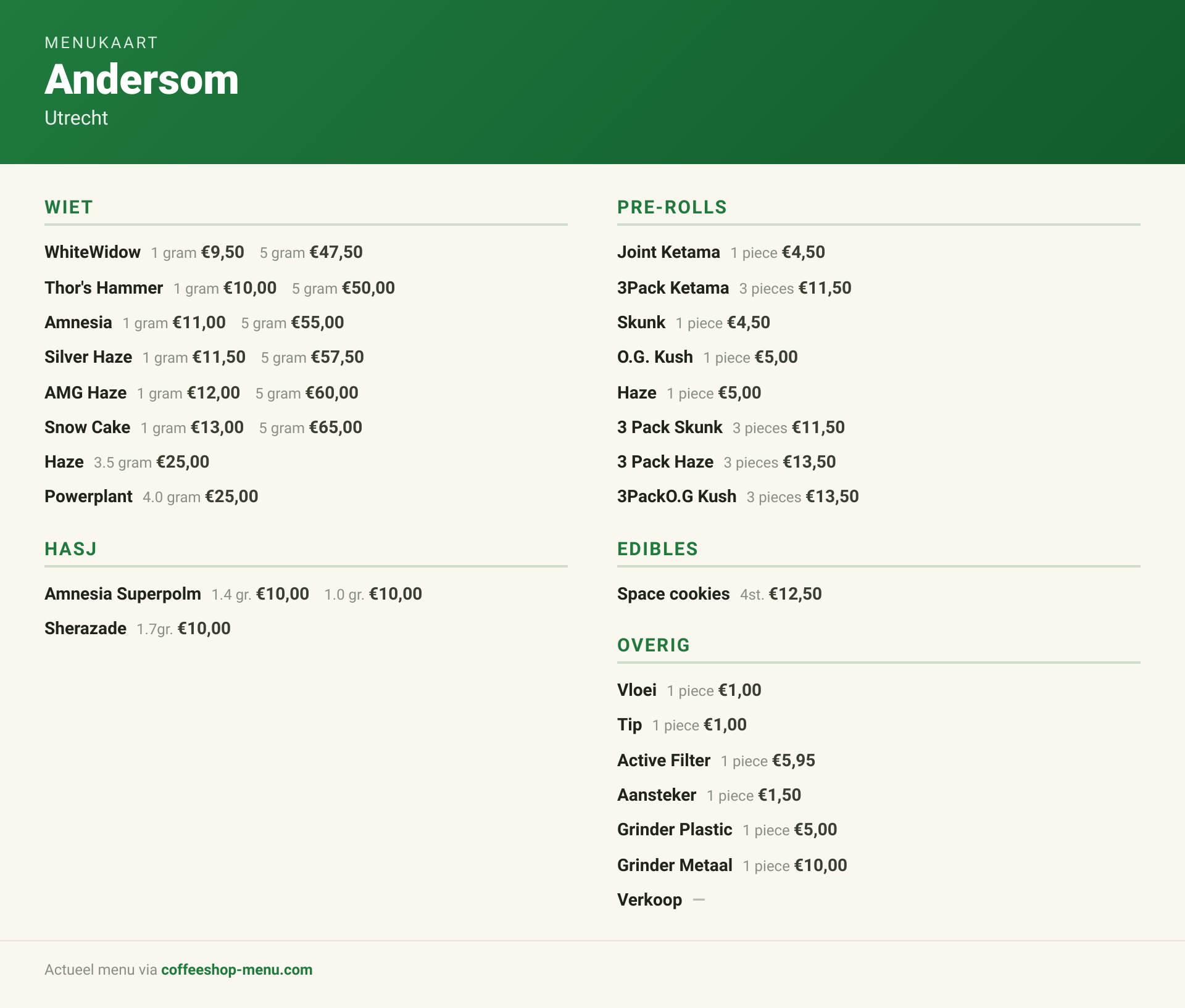 Menu bij Andersom