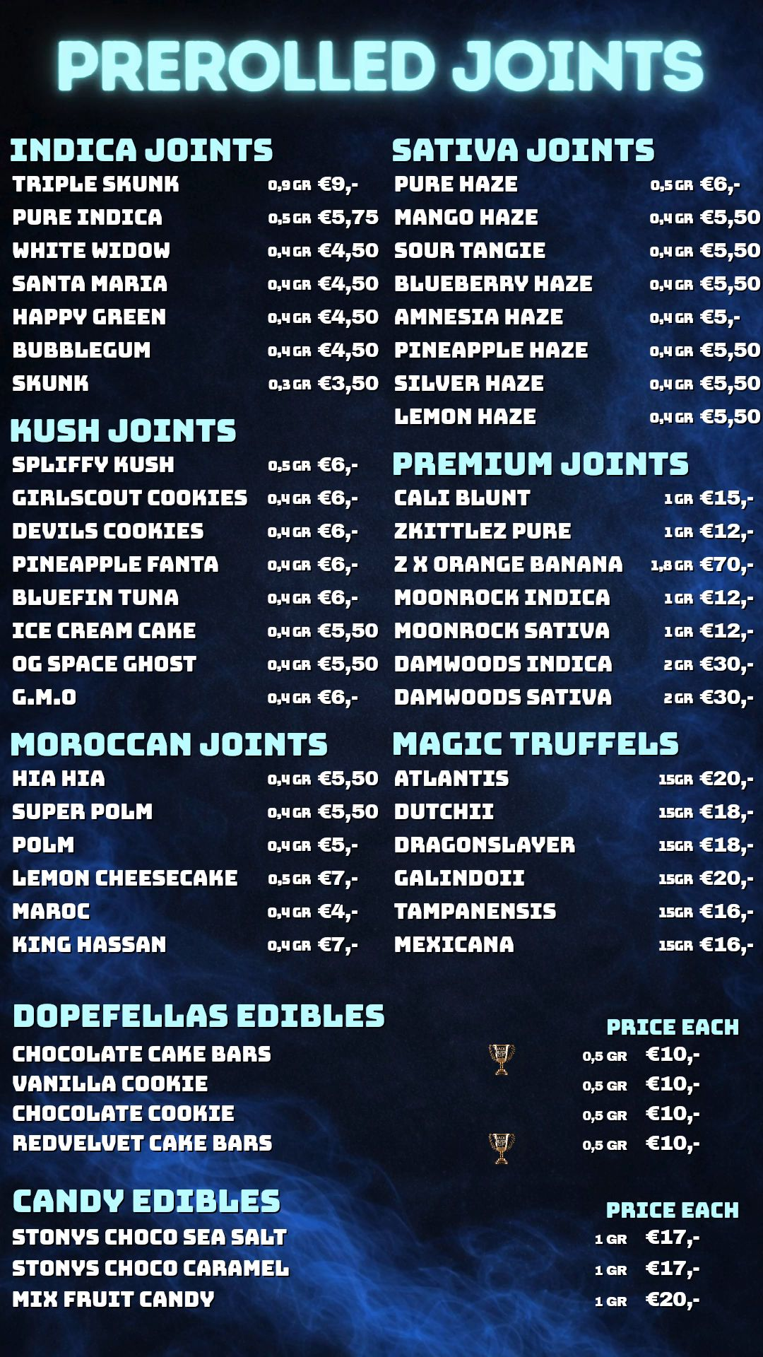 Menu bij 4 Floors