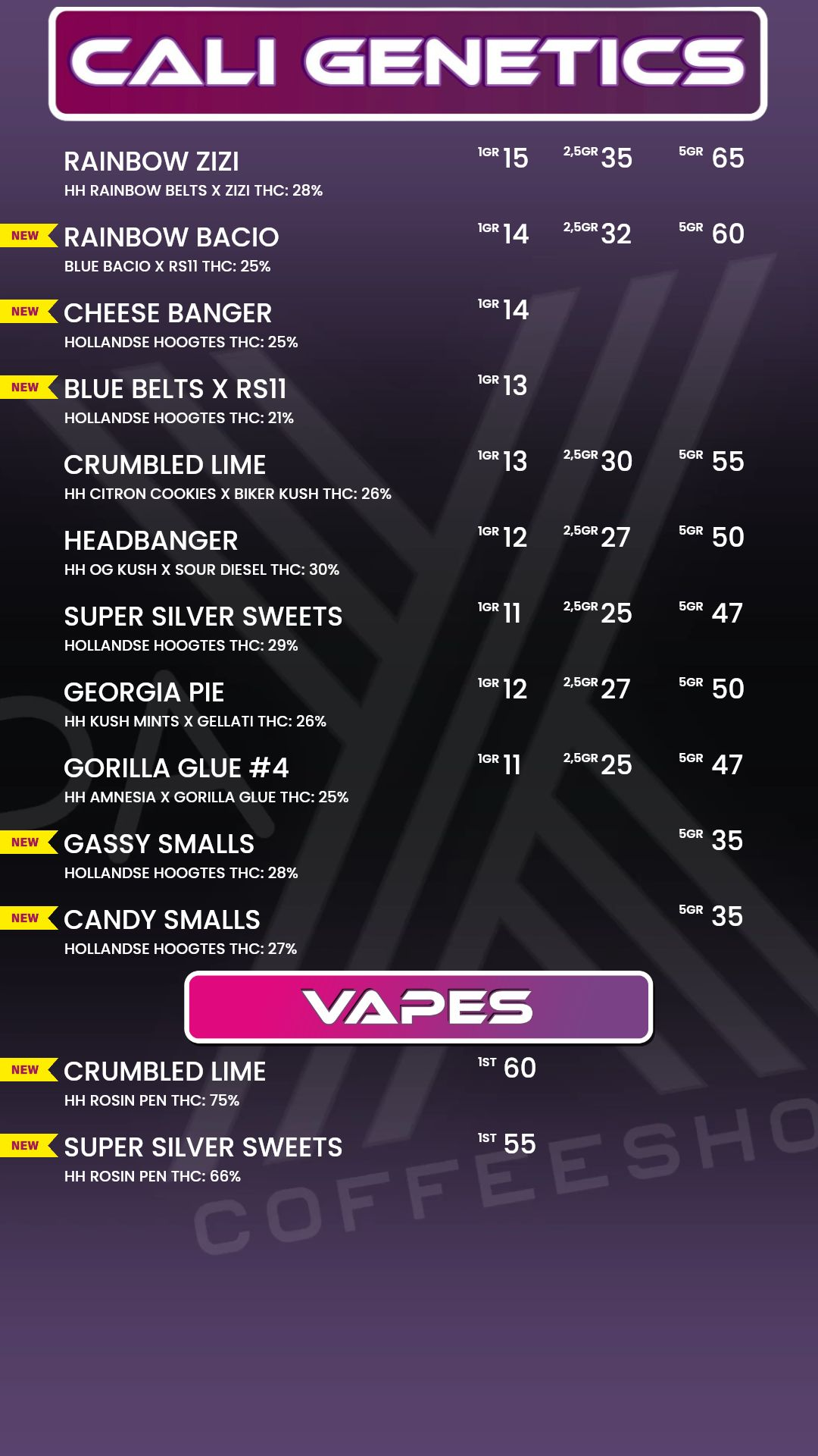 Menu bij Pax