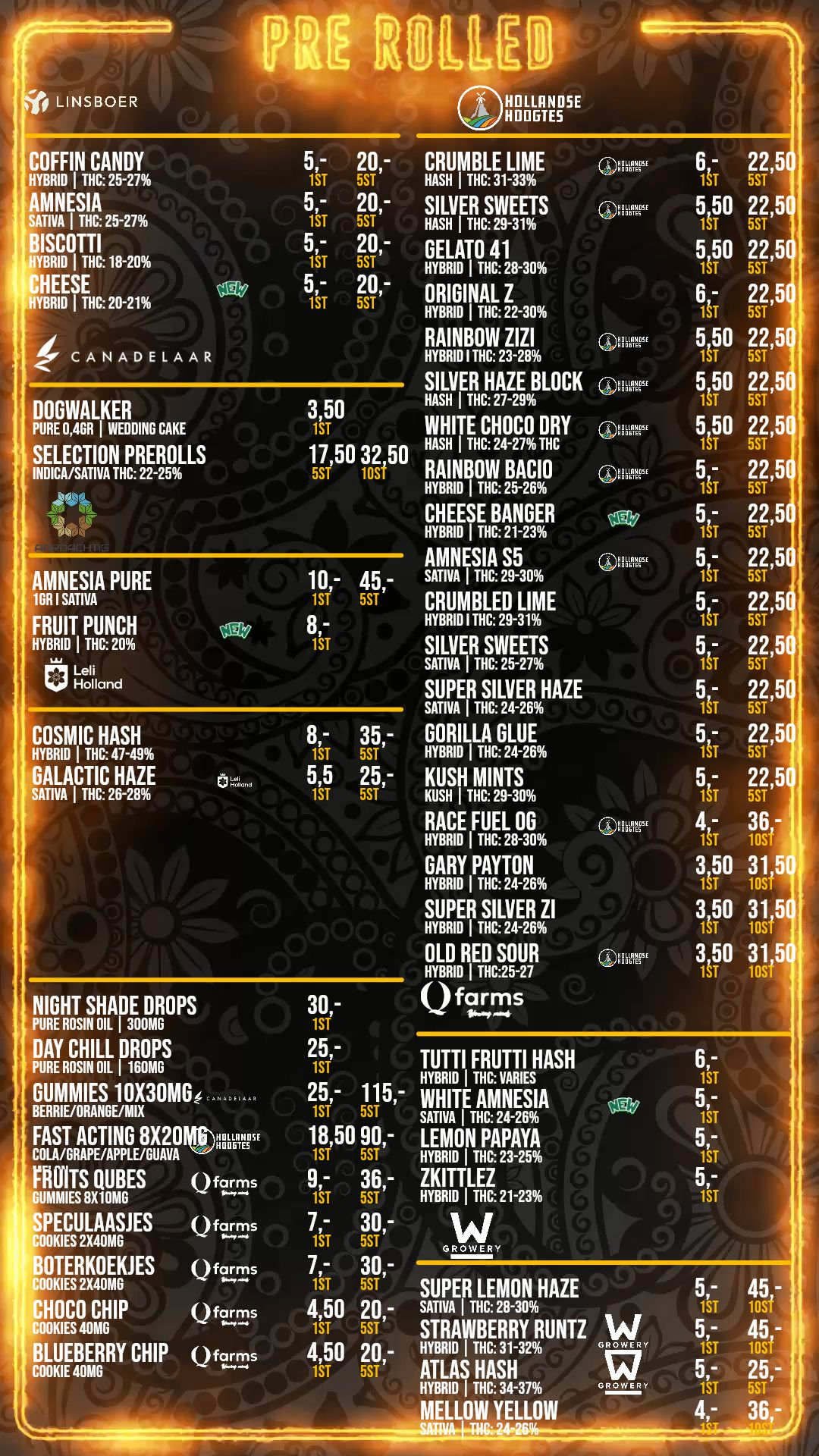Menu bij Kunsje
