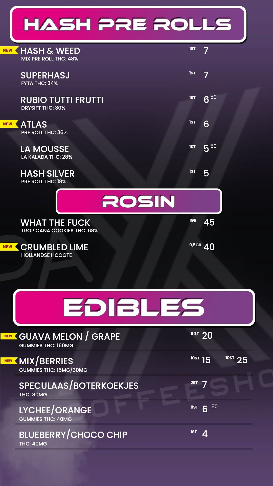 Menu bij Pax