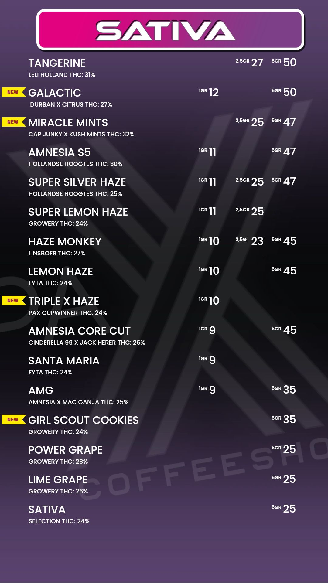 Menu bij Pax