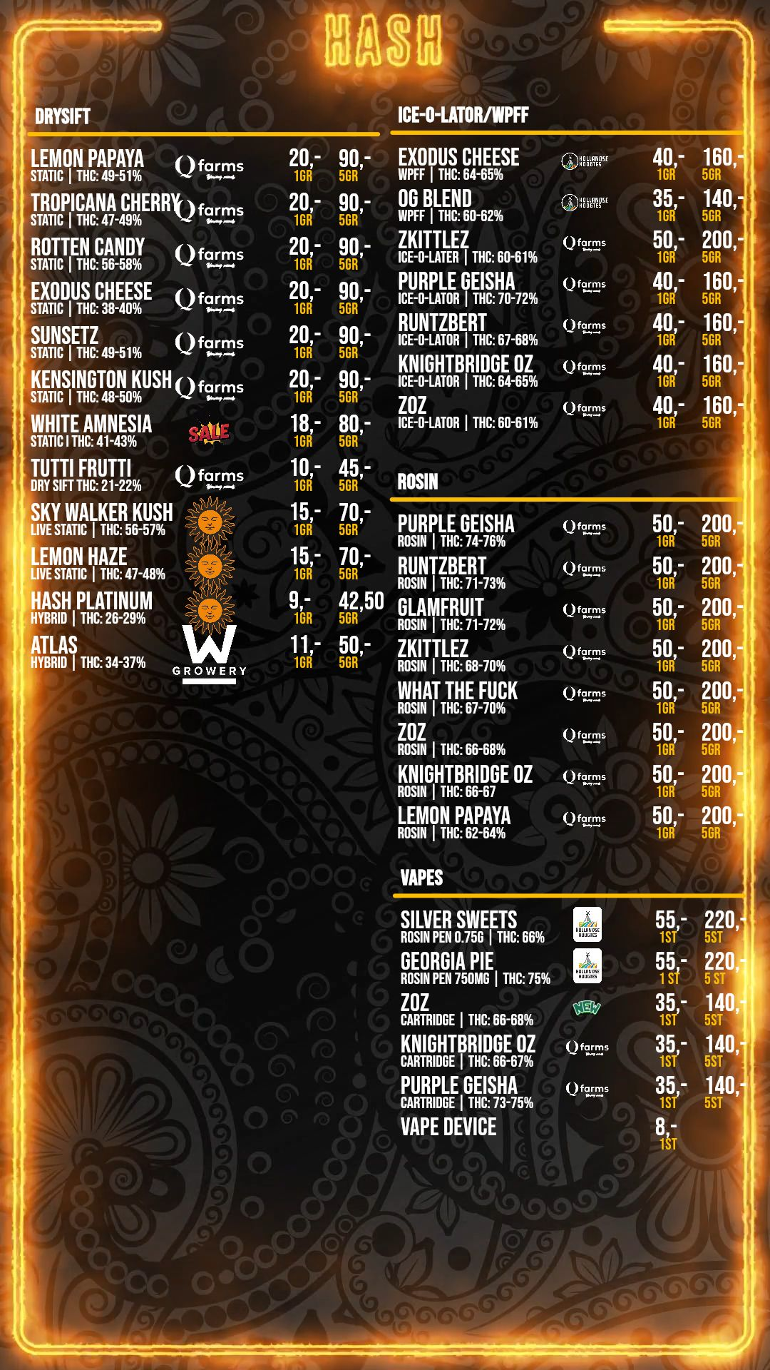 Menu bij Kunsje
