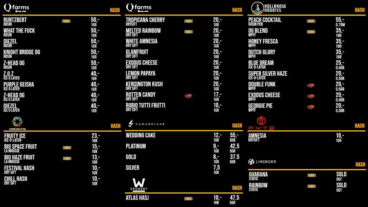 Menu bij Ketama