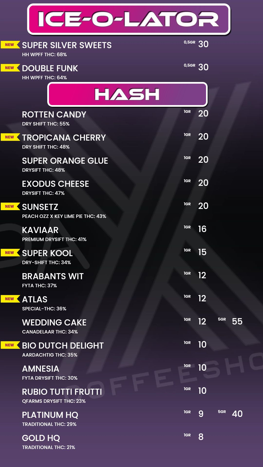Menu bij Pax