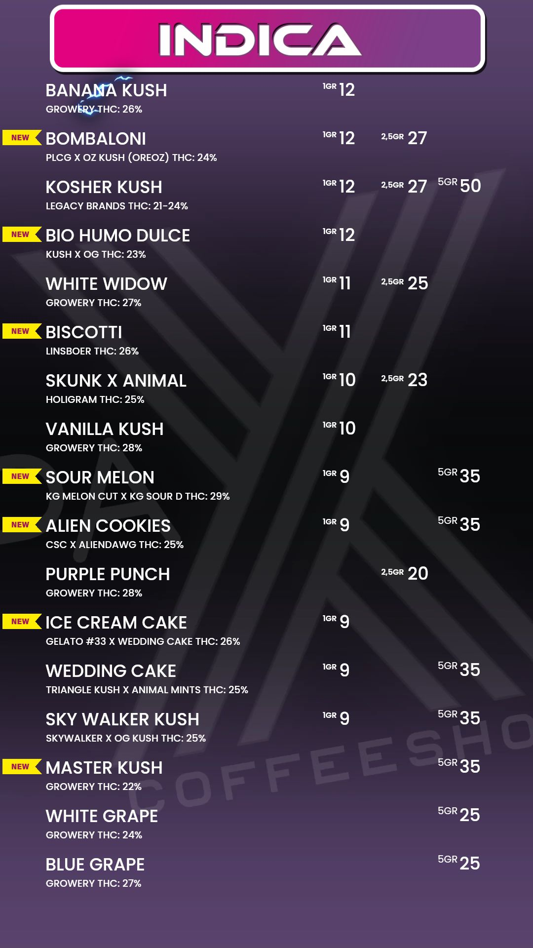 Menu bij Pax