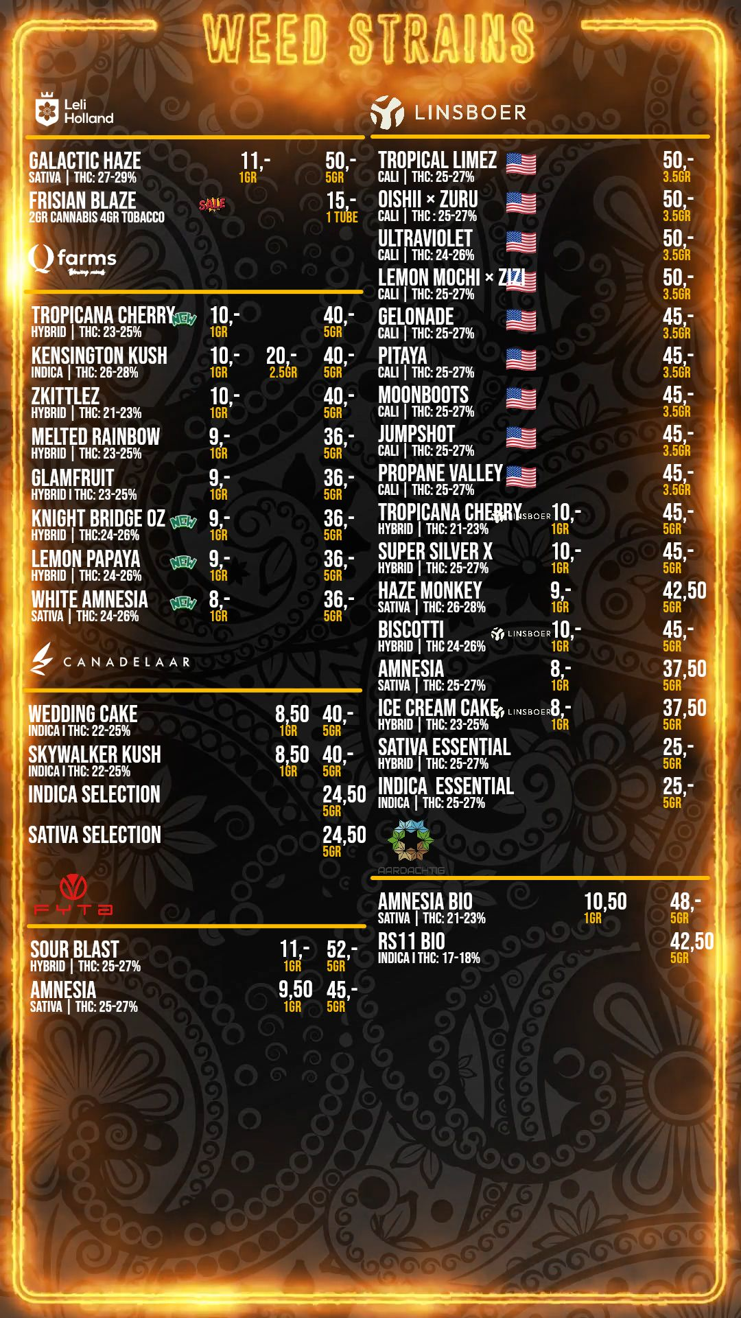 Menu bij Kunsje