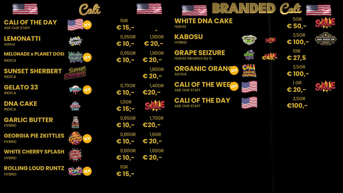 Menu bij Chip 'n dale