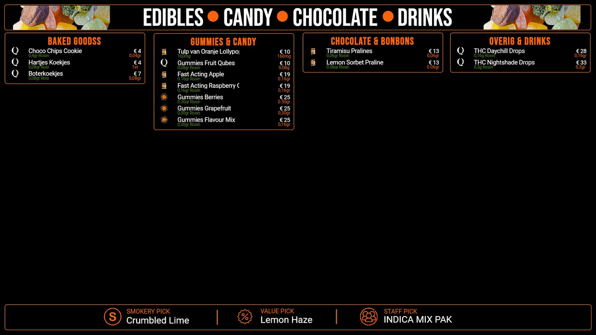 Menu bij Smokery by The Plug