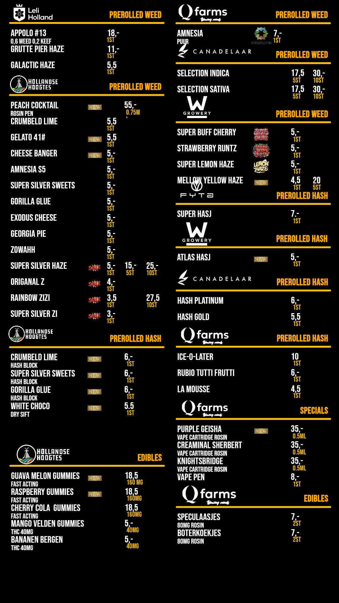 Menu bij Ketama