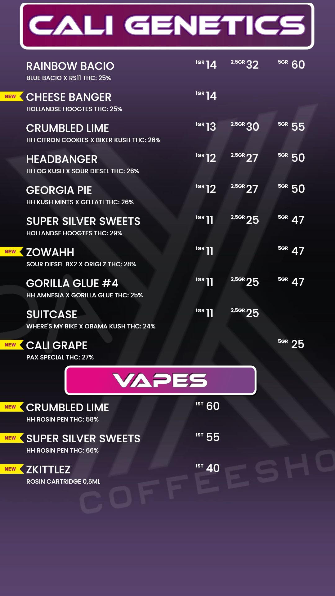 Menu bij Pax