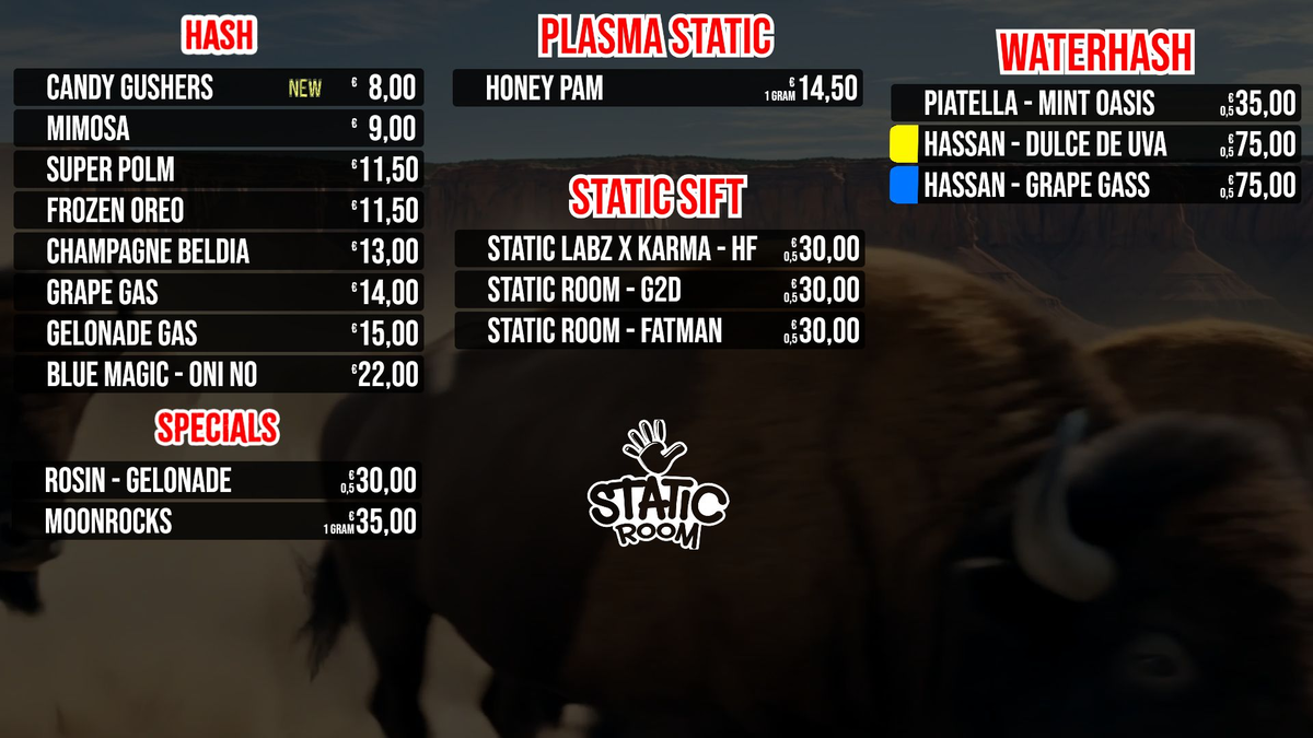 Menu bij Yanks