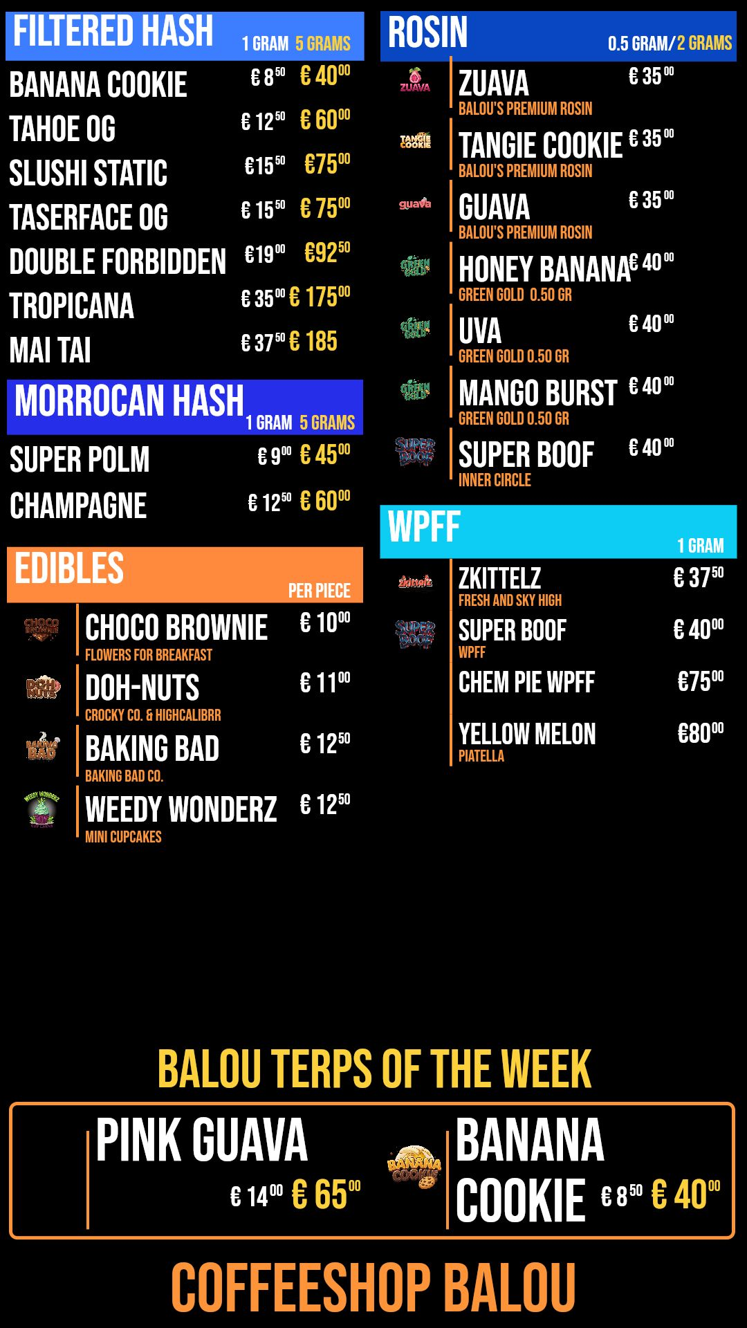 Menu bij Balou