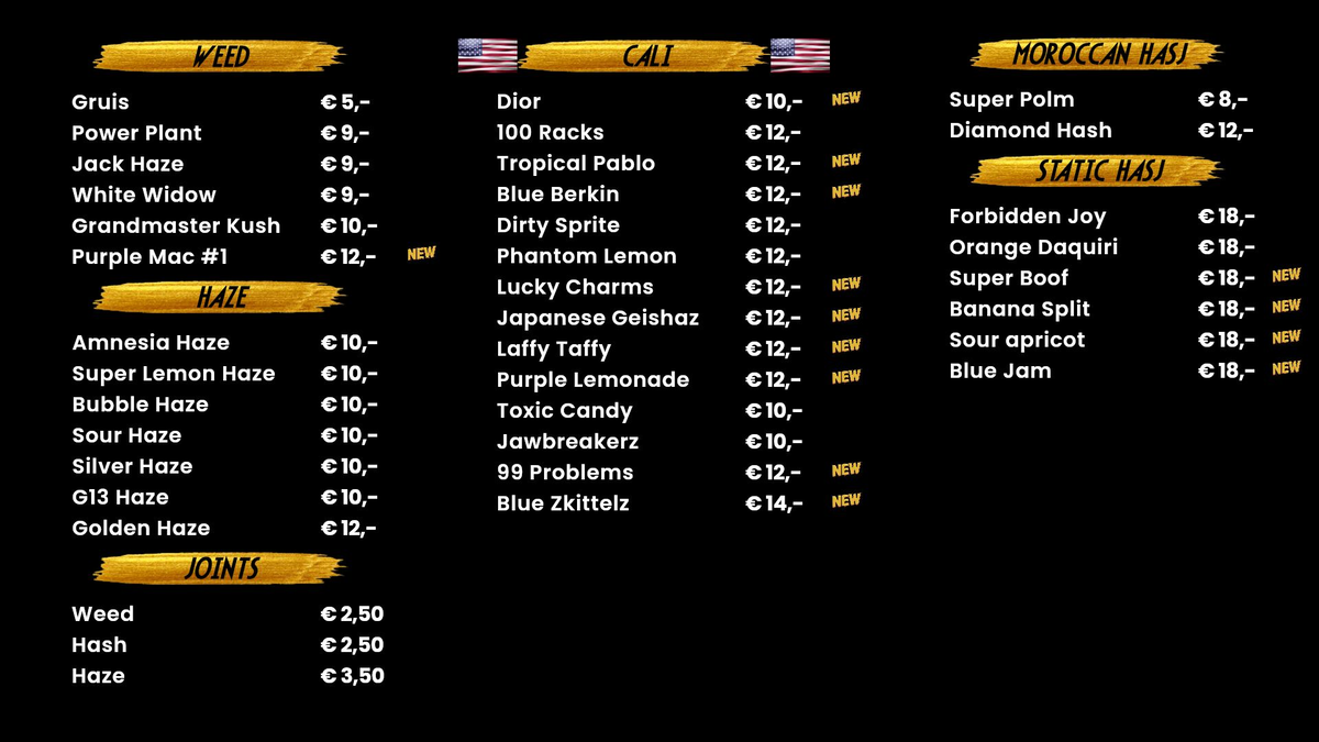 Menu bij Ras Elma