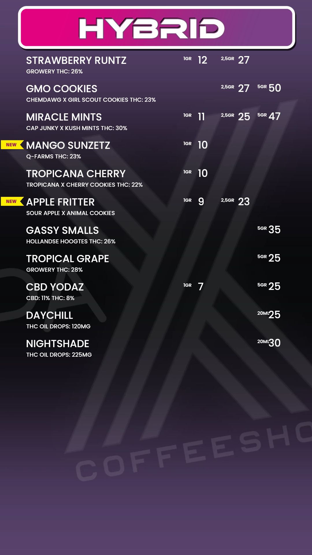 Menu bij Pax