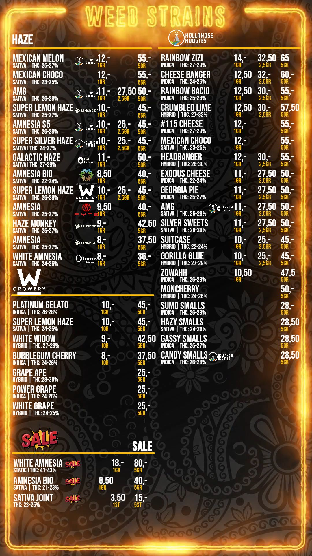 Menu bij Kunsje