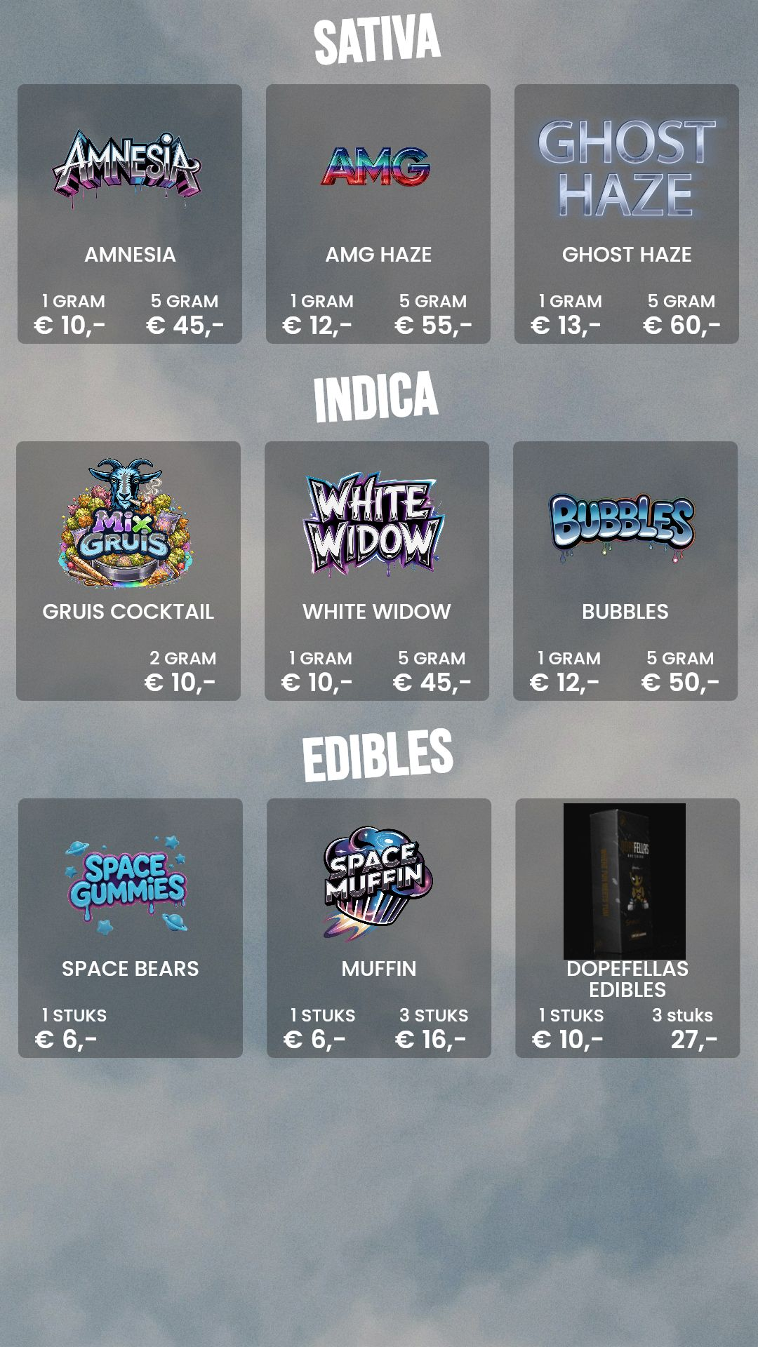 Menu bij The Goat