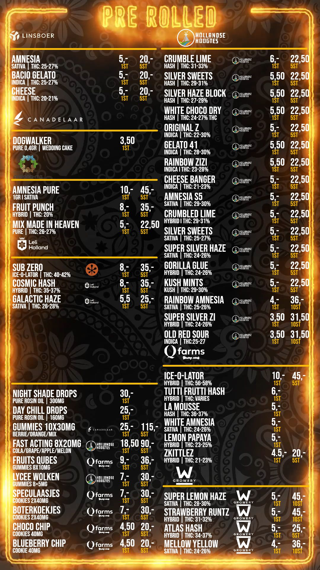 Menu bij Kunsje