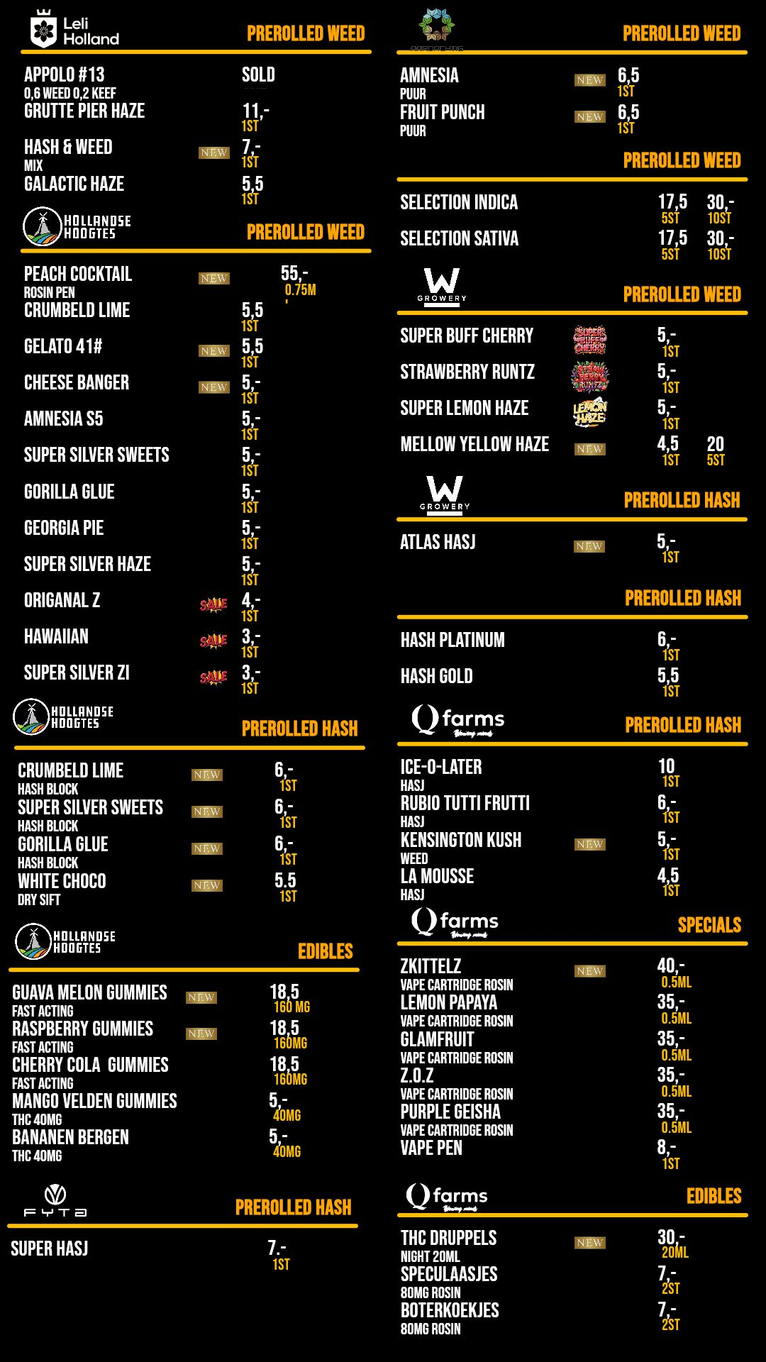 Menu bij Ketama