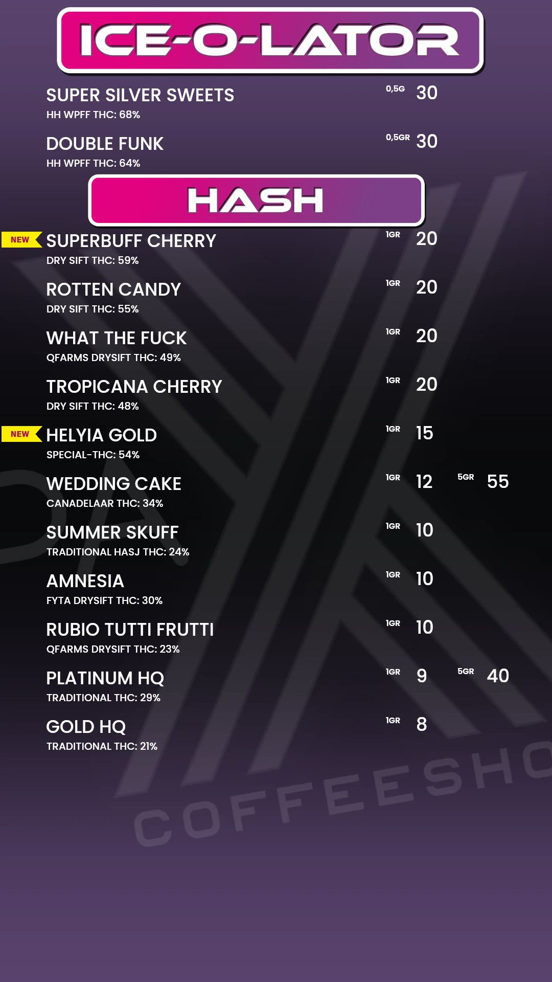 Menu bij Pax